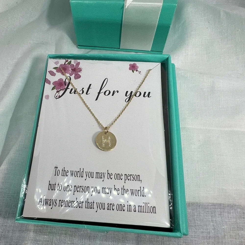 Golden H Initial CZ Minimalist Round Tiny Pendant Necklace Twee Preppy Aesthetic